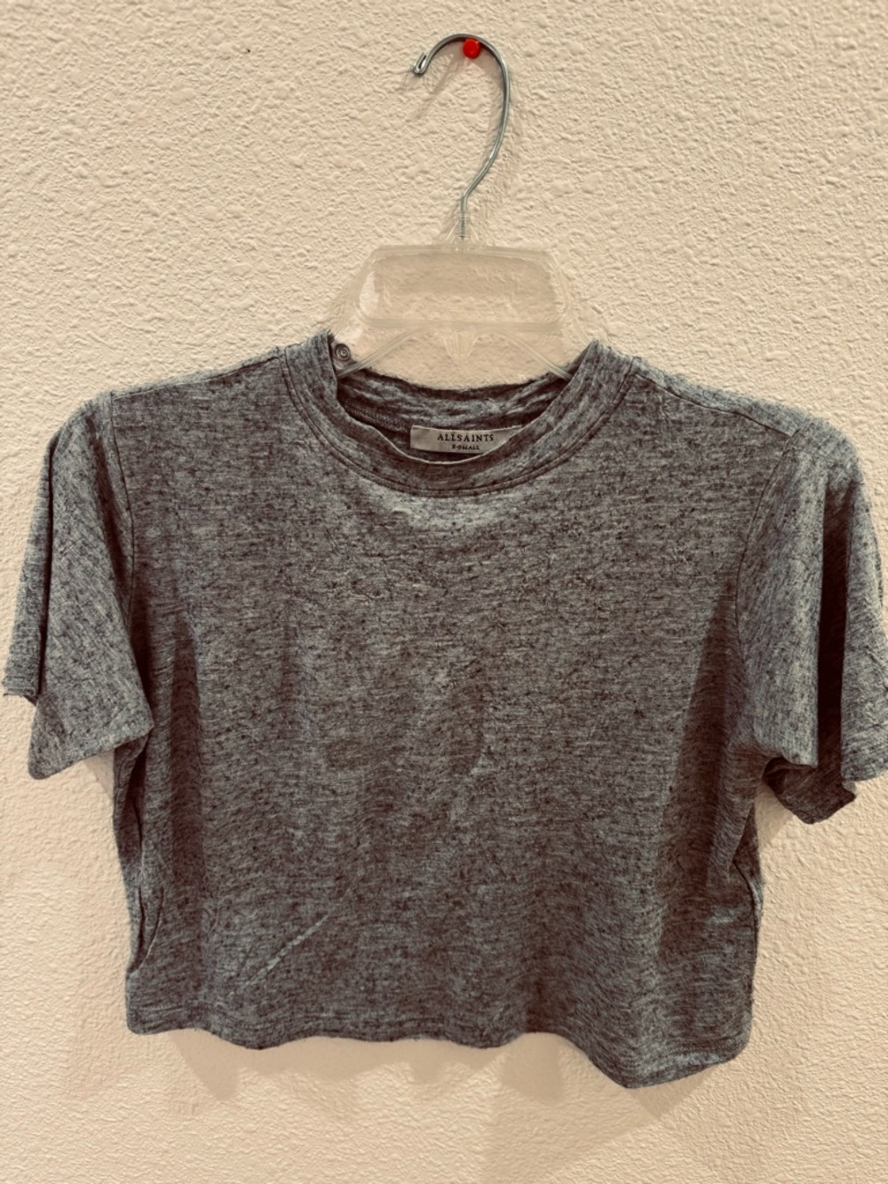AllSaints Heather Gray Short Sleeve Tee